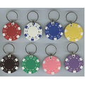 Poker Chip Key Ring - Striped Dice Design